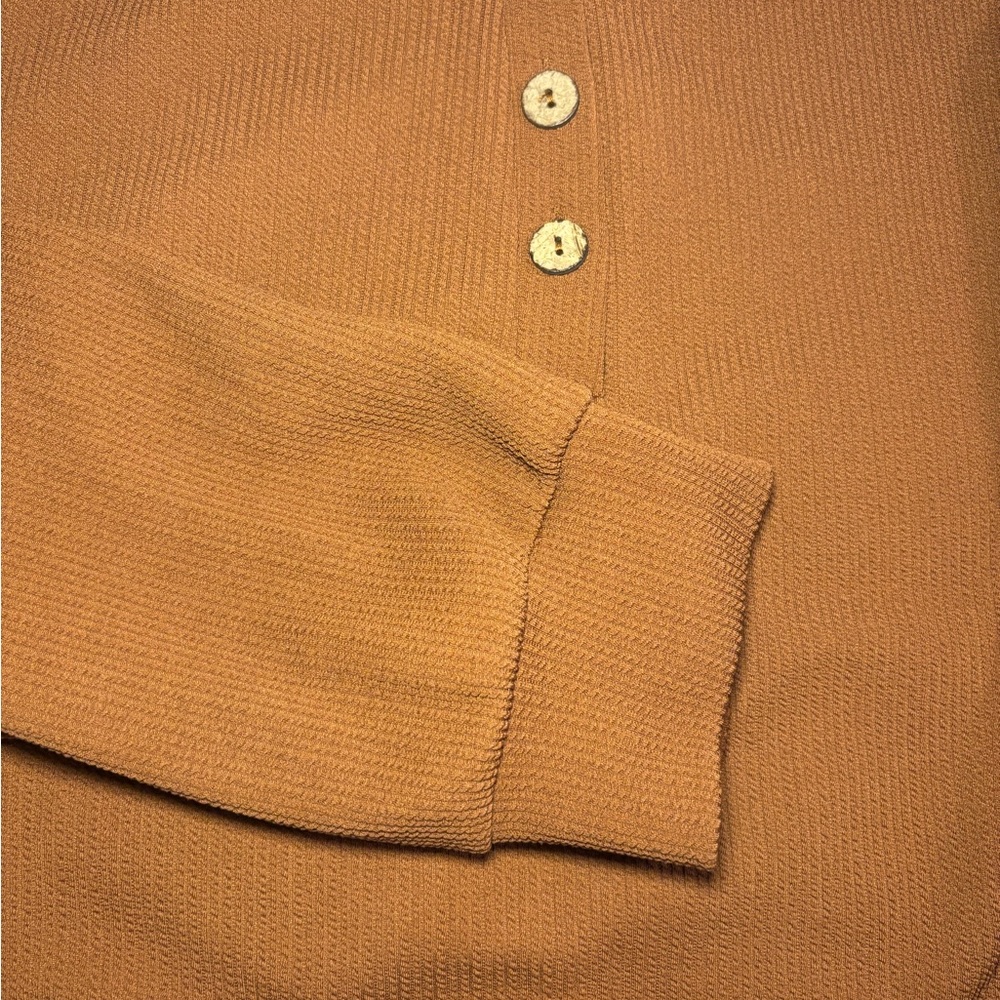 SHEIN Rust Button-Down Collared Shirt - Picture 2 of 2